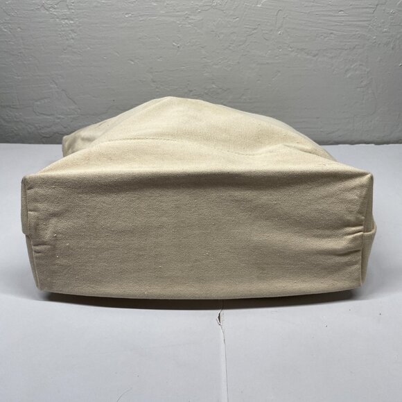 Seattle Space Needle Canvas Tote Bag Black Graphic Hook Loop Closure Cotton - Picture 7 of 9